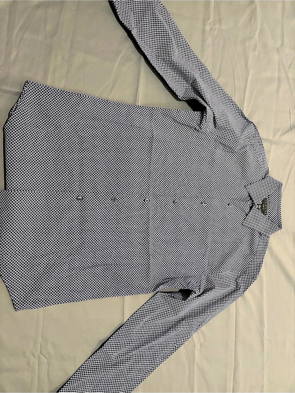 Alfani Slim Fit Geometric Button Down in Blue & White Size Small Like New
